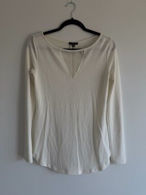 Dynamite Cream Long Sleeve Top | Open Back Zip Detail | Size XS